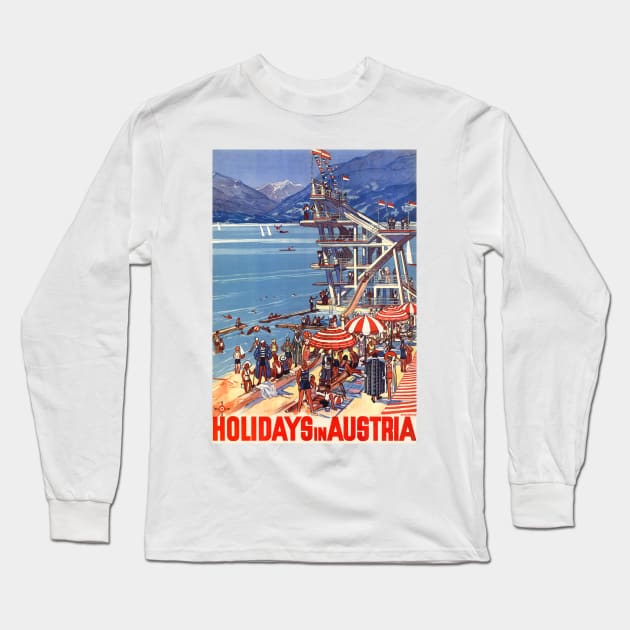Holidays in Austria Vintage Poster 1933 Long Sleeve T-Shirt by vintagetreasure